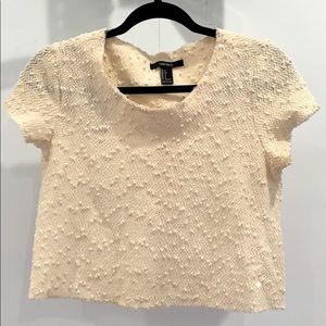 Beaded Crop Short Sleeve Shirt